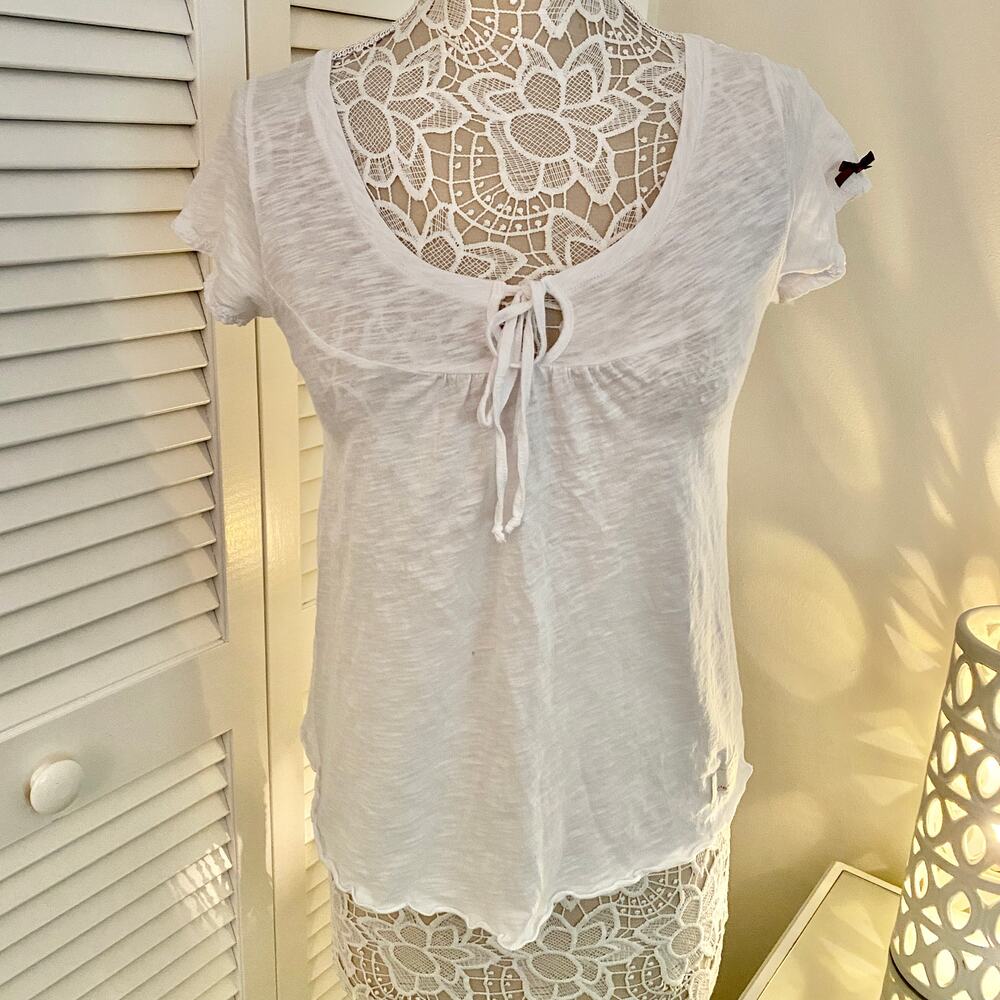 Anthropologie Odd Molly Love Compass White T-Shirt